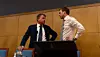 LO-advokat Lornts Natrud Nagelhus (til venstre) og Fagforbundets forbundsadvokat Andreas Van Den Heuvel (til høyre) representerer Strand. De representerte også Kaldal sist uke.