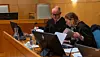 Advokat Tarjei Thorkildsen og Marthe Edvardsen representerer Sykehuset Innlandet i retten.