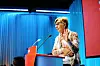 Erna Hagensen på talerstolen under LO-kongressen i 2017