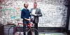 Klubbleder i Foodora-klubben i Oslo, Espen Landgraff og LO-leder Hans-Christian Gabrielsen møttes til en sykkelprat i forbindelse med Foodora-klubbens klubbmøte, mandag.