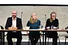 DEBATT: Arild Grande (Ap), Kirsti Bergstø (Sv) og Marie Sneve Martinussen (Rødt). Per Olaf Lundteigen (Sp) holdt også innlegg, men måtte videre før selve debatten startet