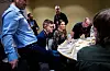 Den nye fiskeriministeren Cecilie Myrseth (Ap) besøkte landsmøtet for en lunsj med delegater fra havbruk.