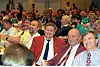 Jan Davidsen (i midten) flankert av Terje Moe Gustavsen (t.v.) Torbjørn Dahl, Artur Svensson og Sture Arntzen under den ekstraordinære LO-kongressen.