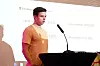 DEBUT: Stian Moxness Jarwson, Trøndelag, debuterte på talerstolen som førstereis på landstariffkonferansen på Kongsberg.