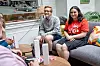 Her er LOs ungdomsrådgiver Sindre Hornnes og kollega Dunia Zeinalzadeh på patruljebesøk hos Norli bokhandel i 2023.
