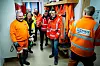 FANT INGEN FEIL: Da blir stemningen god hos begge parter. Fra venstre: Tommy Walle Sjurseth (Veidekke), Johanne Karlsen (Fellesforbundet), Reidar Løvaas (Arbeidsmandsforbundet) Øyvind Huus (EL og IT), Thor Småbrekke, og Jon Ivar Djønne fra Veidekke.