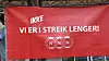Nytt streikebanner på Sekkingstad.