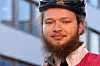 Joshua Rogers, klubbleder for sykkelbudene organisert i Fellesforbundet i Foodora i Trondheim.