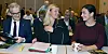 Arbeiderpartiet lover flere nye kommune-milliarder. Fra venstre: Jonas Gahr Støre, Kjersti Stenseng og Hadia Tajik på Arbeiderpartiets landsstyremøte.