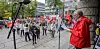 KULTURSTREIK: Fra kulturmarsjen i Oslo. LO-sekretær Terje I. Olsson holdt appell.