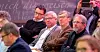 Partiveteranene Kjell Magne Bondevik og Einar Steensnæs lytter til tidligere KrF-leder Knut Arild Hareide som holder innlegg under nettverket Drivkraft sin første konferanse i Oslo i starten av februar.