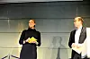 PÅ SCENEN: Oda-leder Kristine Hofer Næss og Abelia-leder Håkon Haugli.