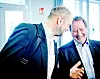 Enige sist: Stein Lier-Hansen, Norsk Industri sammen med Arve Bakke, Fellesforbundet, etter at 
partene ble enige i frontfaget i 2012.