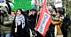 LO i Oslo-leder Ingunn Gjerstad sluttet seg til ropene om våpenhvile i Gaza. Demonstrasjon utenfor Stortinget tirsdag.