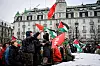 AUF på demonstrasjonen til støtte for sivile i Gaza foran Stortinget tirsdag.