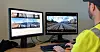 FEILSØK: Assisterende strekningssjef Jakob Vintertun kontrollerer et filmopptak fra et jernbanespor. Datamaskinen sammenligner bildene med tidligere opptak og gir beskjed om den finner avvik. Eventuelle avvik markeres med GPS-koordinater, slik at det er enkelt å lokalisere ­feilene og gjøre nødvendig tiltak.