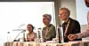 LO-ledelsen møtte pressen umiddelbart etter at LO-kongressen var avsluttet. Fra venstre første nestleder, Sissel M. Skoghaug, LO-leder Peggy Hessen Følsvik og andre nestleder, Steinar Krogstad.