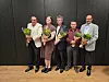25-årsjubilanter: Fra venstre ser vi Svein Arne Andersen, Monica Gram Larsen, Bent Larsen, Curan Juan Quempumil og Morten Sveberg.