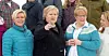Statsminister Erna Solberg (H) (midten), Finansminister Siv Jensen (FrP) og Kulturminister Trine Skei Grande (V) under fjorårets budsjettkonferanse.