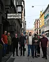 HISTORISK GRUNN: Teleentreprenørutvalget valgte ærverdige Telegrafen i Oslo som møtelokale for årets fysiske utvalgsmøte. Fra venstre Are Bergli Heier, Knut Hamletsen, Bård Jøran Honningsvåg, Björn Tallberg, Simon Hartvigsen, Thomas Blokhus, Sissel Hallem og Steffen Bjørkavåg Olsen.