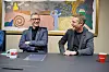 FRA STRID TIL SMIL: Leder i Handel og Kontor, Christopher Beckham (til venstre) og Fellesforbundets leder Christian Justnes.