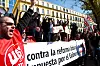 Det har siden den økonomiske krisen startet i 2008 vært utallige demonstrasjoner i Spania mot skyhøye arbeidsledighet, lønnskutt og svakere vern mot oppsigelser. Her fra en demonstrasjon i Málaga i Andalucía i 2012.