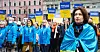 Fra fagbevegelens demonstasjon mot invasjonen i Ukraina mandag ettermiddag.