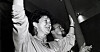 Esther Kostøl blei i 1989 valgt som LOs første kvinnelige nestleder. Med leder Yngve Hågensen i bakgrunnen.