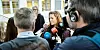 NHO-direktør Kristin Skogen Lund møter pressen.