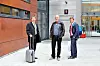 Borgarting lagmannsrett behandler lovligheten av boikott av Holship i Drammen. Fra venstre advokat for LO, Christopher Hansteen, første nestleder i Norsk Transportarbeiderforbund, Lars Morten Johnsen og LO-advokat Lorents Nagehus.