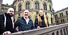 Simon Knutzen, Terje Mikkelsen og Jorunn møtte Hadia Tajik utenfor Stortinget.
