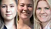 VIL FRAMOVER: Fra venstre Oda Gravdal Ulriksen, leder FO-studentene, Caroline Wilson Iglebæk, leder Ungdomsutvalget i Fellesforbundet, og Jeanette Romslo, leder Fagforbundet Ung.