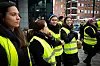 FORNØYDE: Hovedtillitsvalgt Miriam Kirchhofer (nummer tre fra venstre) og de andre streikende ved Godt Brød takket for støtten fra et bredt lag i fagbevegelsen.