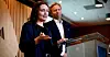 Maika Godal Dam fra Fellesforbundet og Andreas Strømsheim-Aamodt fra Nelfo gikk gjennom innholdet i strategidokumentet.