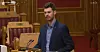 STORTINGET: Rødt-leder Bjørnar Moxnes under replikkordskiftet på Stortinget i dag.