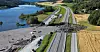 Dronebilde over raset ved Nesvatnet utenfor Levanger. (Arkivfoto)
