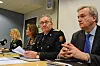 I MØTE: F.v. Kristine Beitland fra Næringslivets Sikkerhetsråd, Ingrid Finboe Svendsen fra Arbeidstilsynet, Odd Reidar Humlegård fra Politidirektoratet og Tor-Aksel Busch fra Riksadvokatembetet.