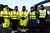 De streilkende elektrikerne, fra venstre, Bjørn Sønneland Soltvedt, Olav Haugvaldstad, Torgeir Kalvenes, Geir Osmundsen og Trym Vintervoll.l