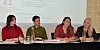 DEBATT: Rogalandskonferansen bød på debat tmellom ungdomspartiene, og et tydelig skille er om de vil sette en sluttdato for oljeutvinning eller ikke. Ada Arnstad (Senterungdommen, f.h.), Astrid Hoem (AUF), Anders Skjalg Unneland (SU) og Tiril Vold Hansen (Rød Ungdom) deltok.