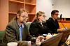 I RETTEN: Bildet ble tatt under rettsaken mellom de sju konsulentene og eierne av Baos. Fra venstre eier Lasse, advokater Ragnhild K. Berdal og Marianne Kartum fra Simonsen Vogt Wiig.