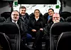 Fra venstre: bussjåfør Kjetil Bergersen, daglig leder Fredrik Eijerstam, bussjåfør Irene Bunes, HR-ansvarlig Kristin Skisaker og bussjåfør Pål Arne Jannang.