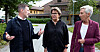 Verken Aps ordførerkandidat i Trondheim, Emil Raaen (t.v), Fagforbundets leder Mette Nord (midten) eller LO-leder Peggy Hessen Følsvik (t.h) tror på Høyres løfter om å ikke privatisere velferden i byen hvis de vinner valget.