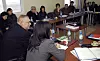 I 2009 begynte LO sitt samarbeid med fagbevegelsen i Øst- og Sentral Europa. Først ute var Romania og Bulgaria. Her fra åpningen av et arbeidsmiljøkurs i Sofia i 2009. Leder i CITUB, LOs søsterorganisasjon, Zhelyazko Hristov, holder en tale. Ved han side Ekatarina Yordanova, leder av Transportarbeiderforbundet i Bulgaria.