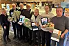 50-årsjubilanter: Fra venstre ser vi distriktssekretær Janita Blomvik, Sveinung Hellebust, Tore Bjørneseth, Roger Eikeset, Kåre Heimdal, Kjell Kriken og Jann Vidar Berget.