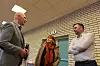 LO-leder Kine Asper Vistnes møtte både adm. direktør på Andøya Space, Ketil Olsen og ordfører i Andøya kommune, Kjell Are Johansen (Ap) tirsdag kveld.