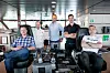 HAVILA JUPITER: 1. styrmann Christian Hansson, kokk Thomas Kippe, kaptein Edvind Måsøval, 1. styrmann Lars Erik Pettersen og overstyrmann Alfred Jacobsen støtter krav om norske avtaler i Norge.