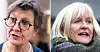 Unio-leiar Ragnhild Lied (til høgre) svarer på påstander frå Fagforbundet-leiar Mette Nord.
