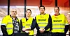 KLEDD TIL KONFLIKT: Om det skulle bli streik fra mandag, er Geir Solvang (fra venstre), Bjørn Tollefsen, Stian Brekkenes og Jon Arnesen klare til å stå streikevakter utenfor Aker Solutions lokaler på Tranby i Lier.