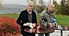 Jonas Gahr Støre og Trygve Slagsvold Vedum på sin første pressekonferanse under regjeringsforhandlingene-