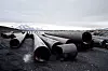 RØR: Gamle dreneringsrør fra Svea Nord-gruva.